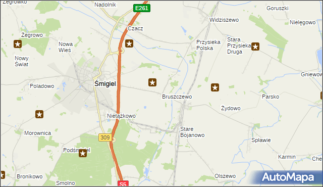 mapa Bruszczewo, Bruszczewo na mapie Targeo