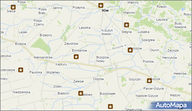 mapa Brzozów Nowy, Brzozów Nowy na mapie Targeo