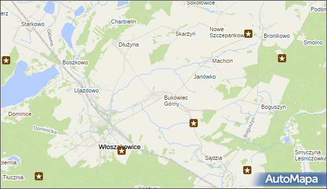 mapa Bukówiec Górny, Bukówiec Górny na mapie Targeo