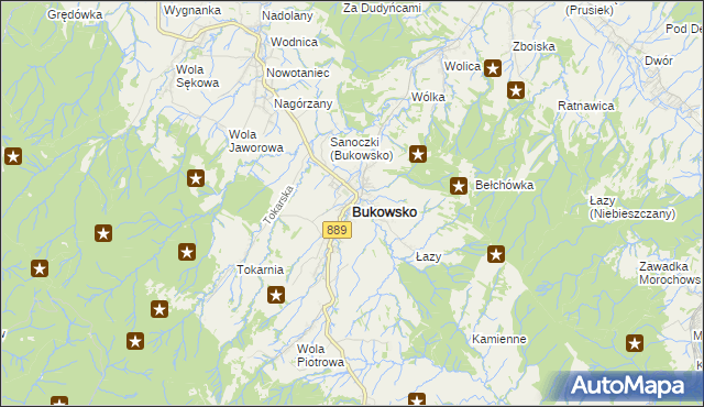 mapa Bukowsko, Bukowsko na mapie Targeo