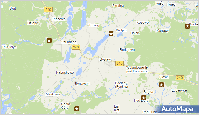 mapa Bysław, Bysław na mapie Targeo