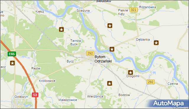 mapa Bytom Odrzański, Bytom Odrzański na mapie Targeo