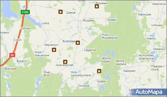 mapa Cegielnia gmina Rogowo, Cegielnia gmina Rogowo na mapie Targeo