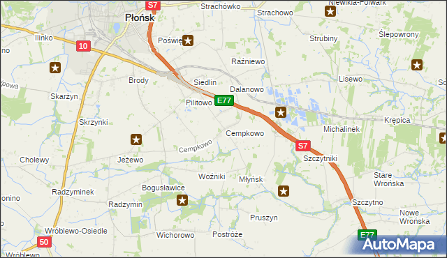 mapa Cempkowo, Cempkowo na mapie Targeo