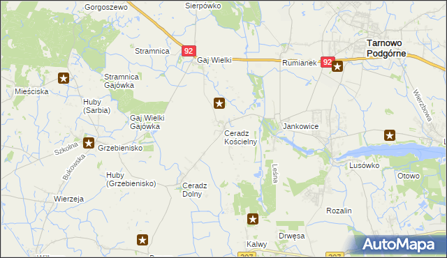 mapa Ceradz Kościelny, Ceradz Kościelny na mapie Targeo