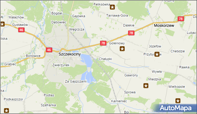 mapa Chałupki gmina Szczekociny, Chałupki gmina Szczekociny na mapie Targeo