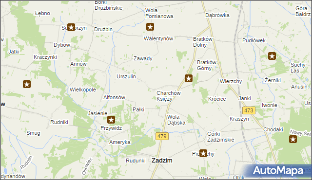 mapa Charchów Księży, Charchów Księży na mapie Targeo