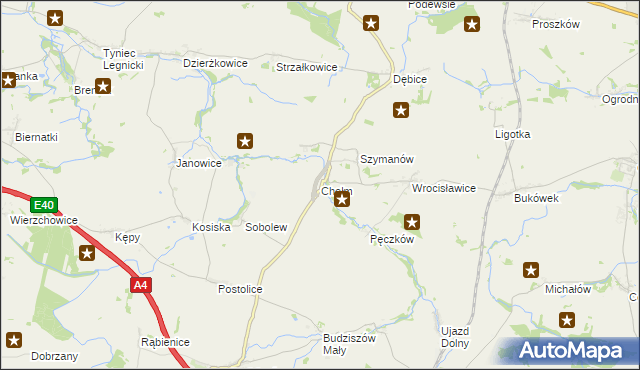 mapa Chełm gmina Malczyce, Chełm gmina Malczyce na mapie Targeo