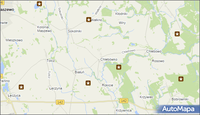 mapa Chlebówko, Chlebówko na mapie Targeo