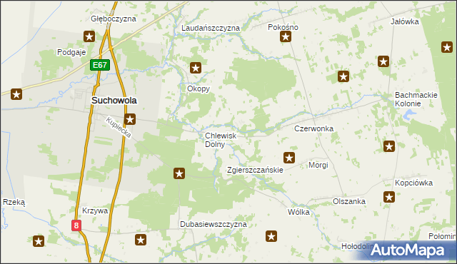 mapa Chlewisk Górny, Chlewisk Górny na mapie Targeo