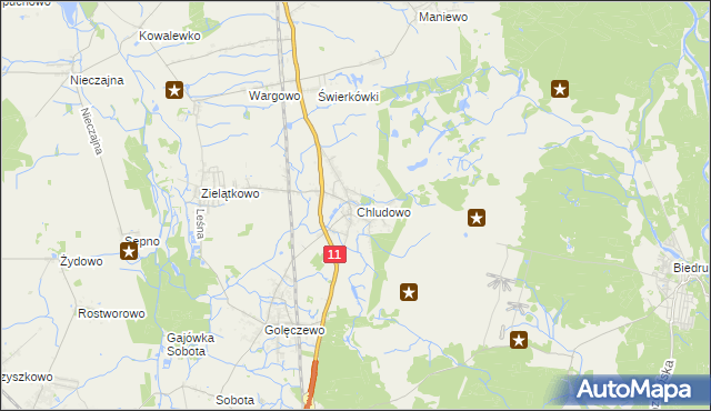 mapa Chludowo, Chludowo na mapie Targeo