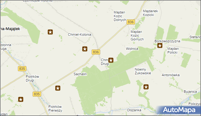 mapa Chmiel Drugi, Chmiel Drugi na mapie Targeo