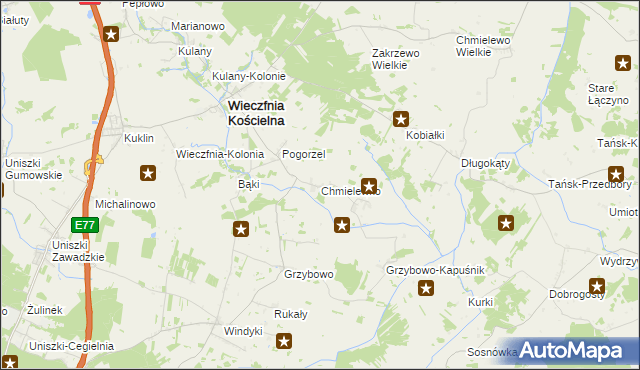 mapa Chmielewko, Chmielewko na mapie Targeo