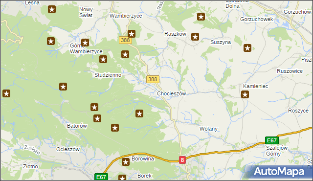 mapa Chocieszów, Chocieszów na mapie Targeo