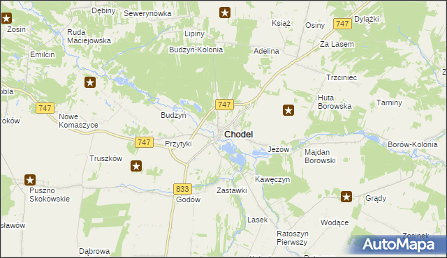 mapa Chodel, Chodel na mapie Targeo