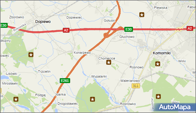 mapa Chomęcice, Chomęcice na mapie Targeo