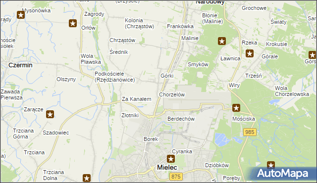 mapa Chorzelów, Chorzelów na mapie Targeo