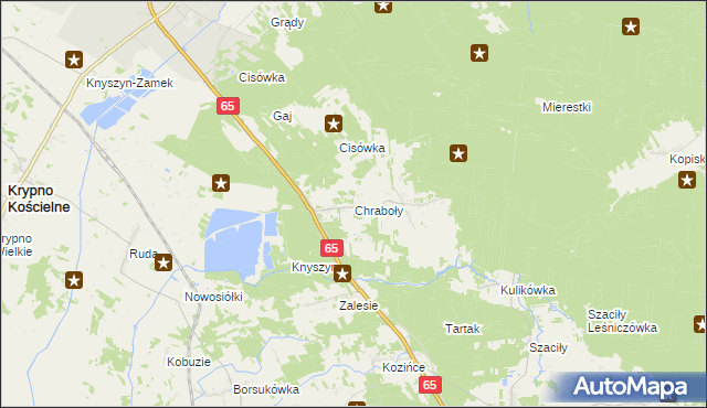 mapa Chraboły gmina Dobrzyniewo Duże, Chraboły gmina Dobrzyniewo Duże na mapie Targeo