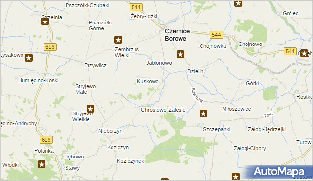 mapa Chrostowo Wielkie, Chrostowo Wielkie na mapie Targeo