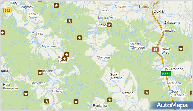 mapa Chyrowa, Chyrowa na mapie Targeo