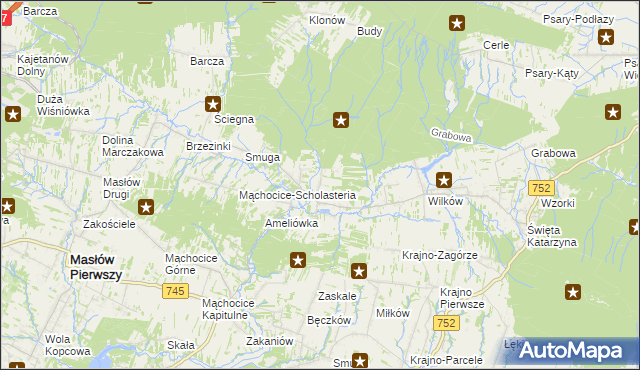 mapa Ciekoty, Ciekoty na mapie Targeo