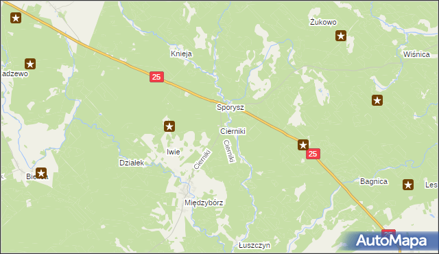 mapa Cierniki, Cierniki na mapie Targeo