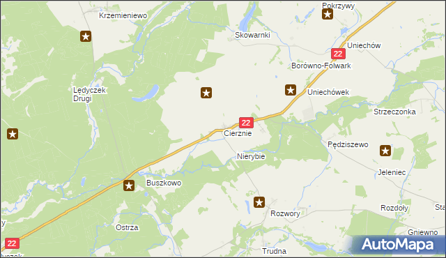 mapa Cierznie, Cierznie na mapie Targeo