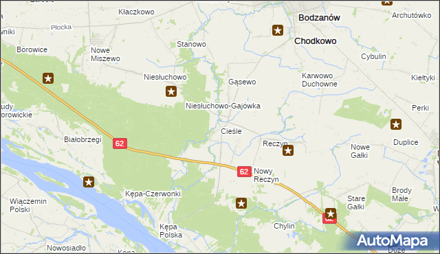 mapa Cieśle gmina Bodzanów, Cieśle gmina Bodzanów na mapie Targeo