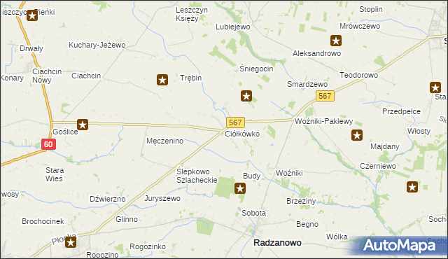 mapa Ciółkówko, Ciółkówko na mapie Targeo