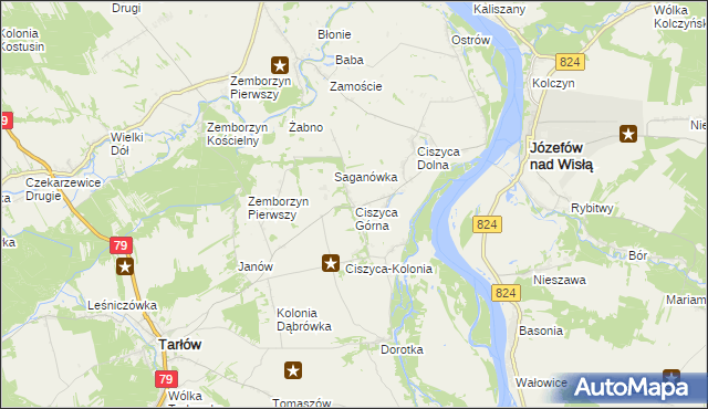 mapa Ciszyca Górna, Ciszyca Górna na mapie Targeo