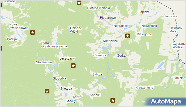 mapa Ciumicze, Ciumicze na mapie Targeo