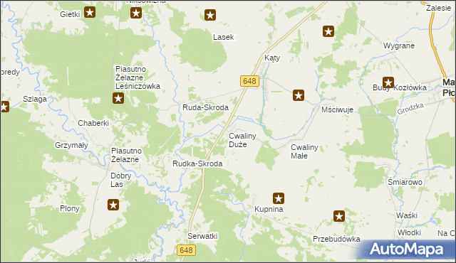 mapa Cwaliny Duże, Cwaliny Duże na mapie Targeo