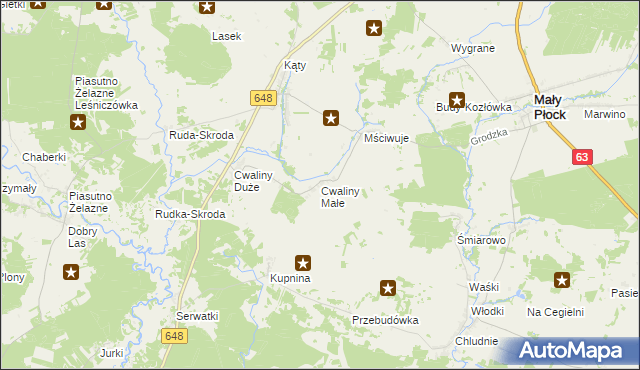 mapa Cwaliny Małe, Cwaliny Małe na mapie Targeo