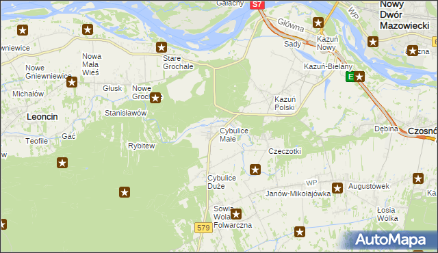 mapa Cybulice Małe, Cybulice Małe na mapie Targeo