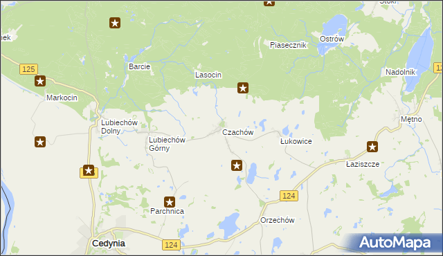 mapa Czachów gmina Cedynia, Czachów gmina Cedynia na mapie Targeo