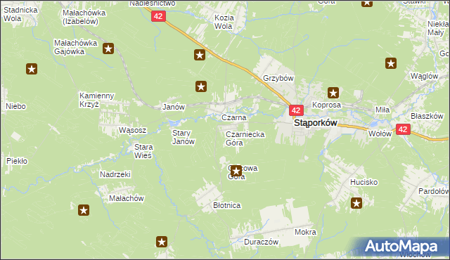 mapa Czarniecka Góra, Czarniecka Góra na mapie Targeo