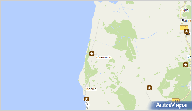 mapa Czarnocin gmina Stepnica, Czarnocin gmina Stepnica na mapie Targeo