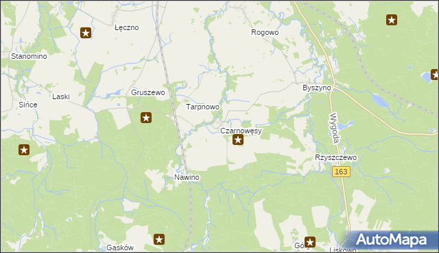 mapa Czarnowęsy, Czarnowęsy na mapie Targeo