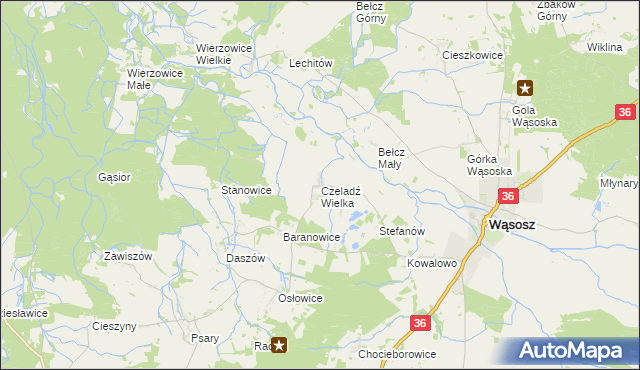 mapa Czeladź Wielka, Czeladź Wielka na mapie Targeo