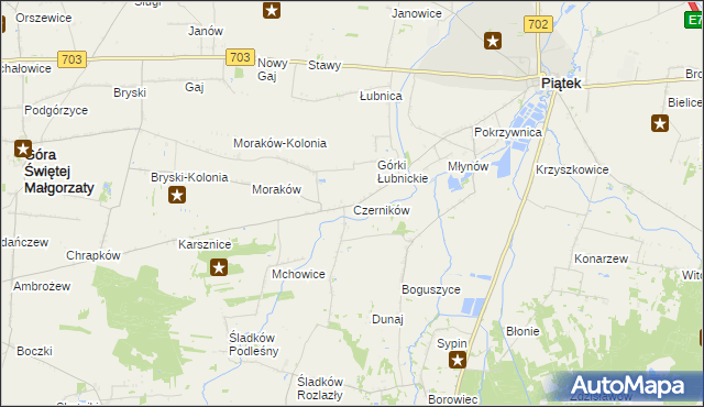 mapa Czerników gmina Piątek, Czerników gmina Piątek na mapie Targeo