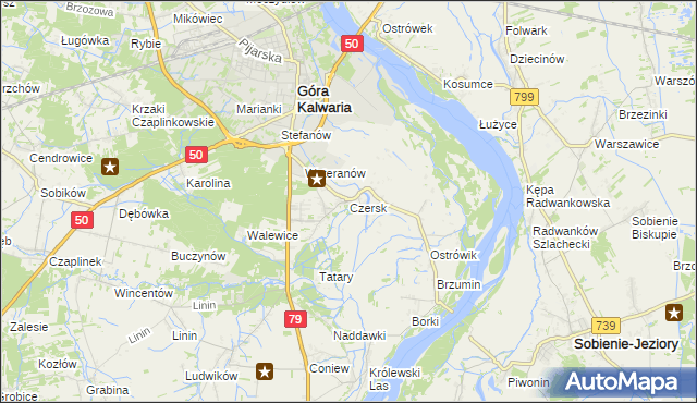 mapa Czersk gmina Góra Kalwaria, Czersk gmina Góra Kalwaria na mapie Targeo