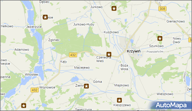 mapa Czerwona Wieś, Czerwona Wieś na mapie Targeo