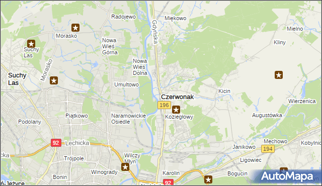 mapa Czerwonak, Czerwonak na mapie Targeo