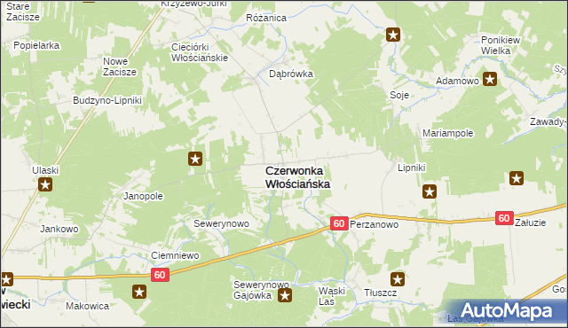mapa Czerwonka Szlachecka, Czerwonka Szlachecka na mapie Targeo