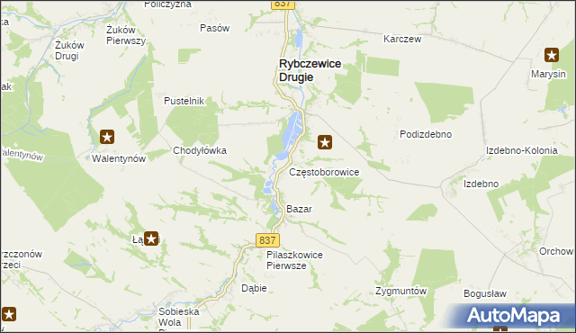 mapa Częstoborowice, Częstoborowice na mapie Targeo