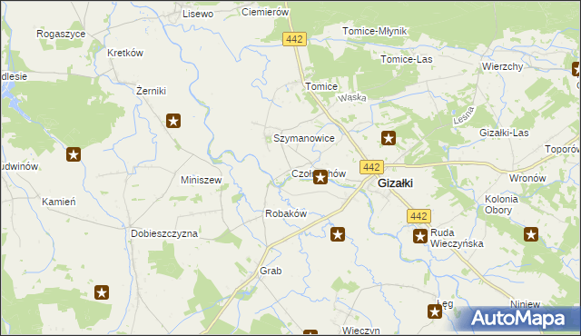 mapa Czołnochów, Czołnochów na mapie Targeo