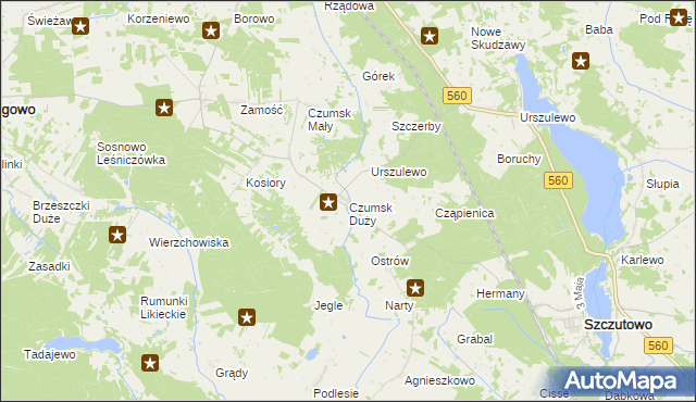 mapa Czumsk Duży, Czumsk Duży na mapie Targeo