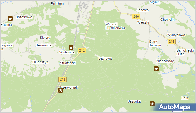 mapa Dąbrowa gmina Szubin, Dąbrowa gmina Szubin na mapie Targeo