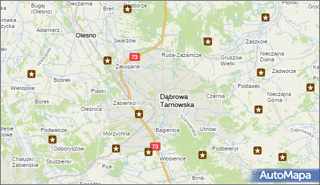 mapa Dąbrowa Tarnowska, Dąbrowa Tarnowska na mapie Targeo