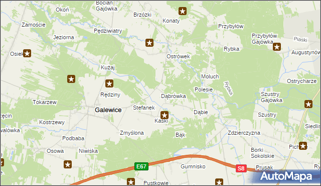 mapa Dąbrówka gmina Galewice, Dąbrówka gmina Galewice na mapie Targeo